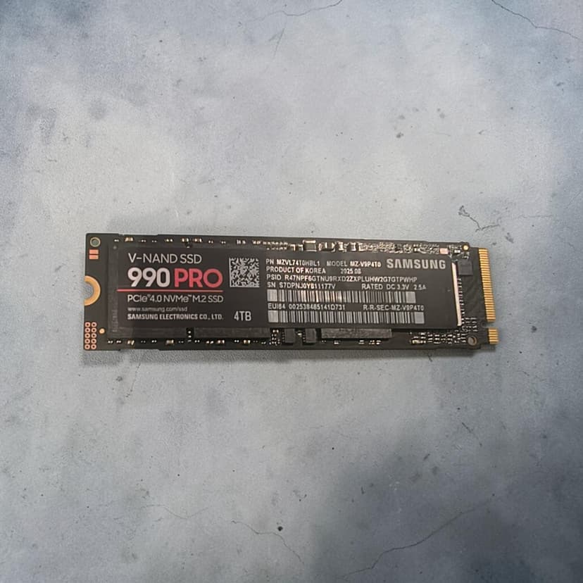 Disque Dur SSD Interne NEUF 💾 Samsung 990 PRO 4TB PCIe 4.0 NVMe M.2 NEUF | Preuve CrystalDiskInfo🖤